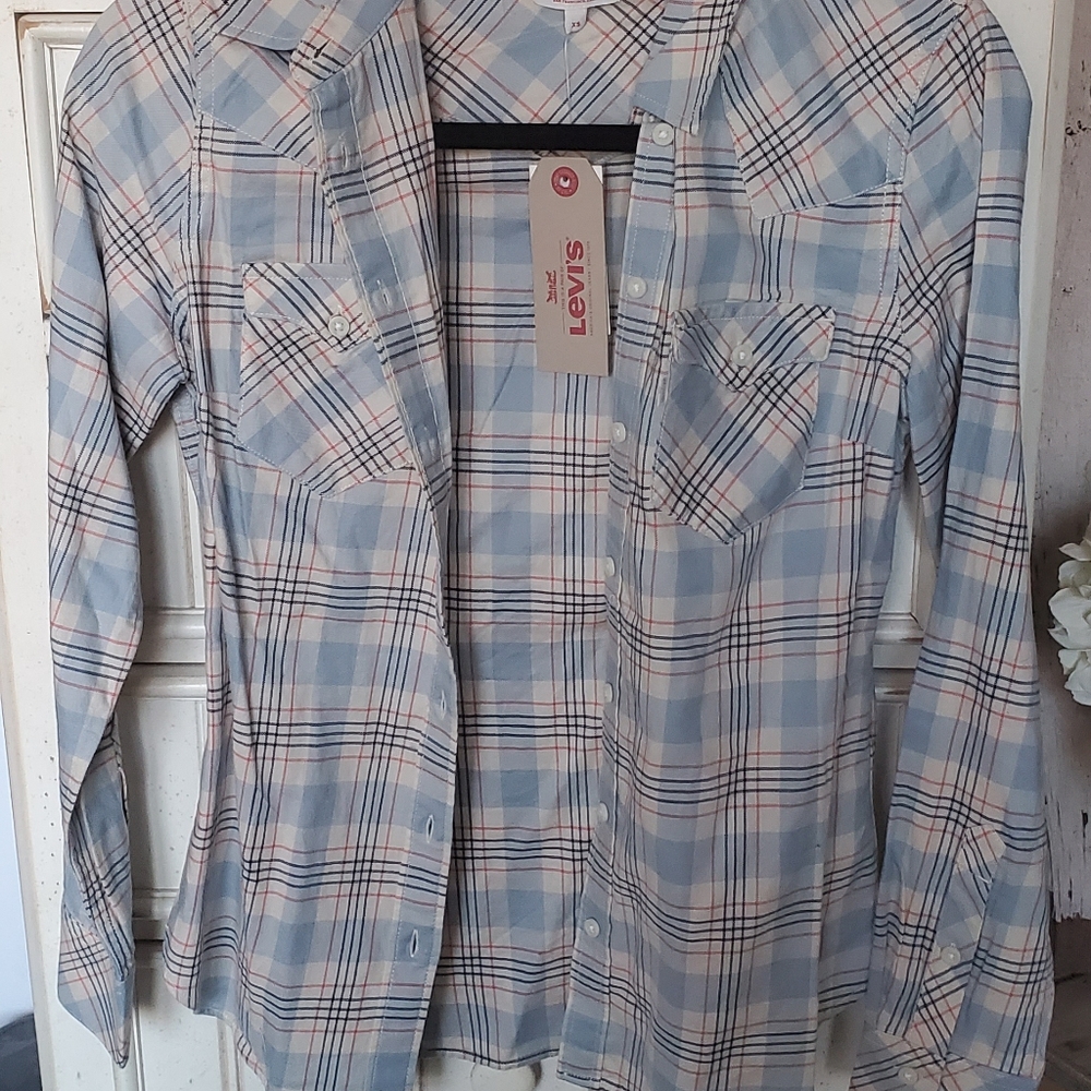 Levi flannel tailored top